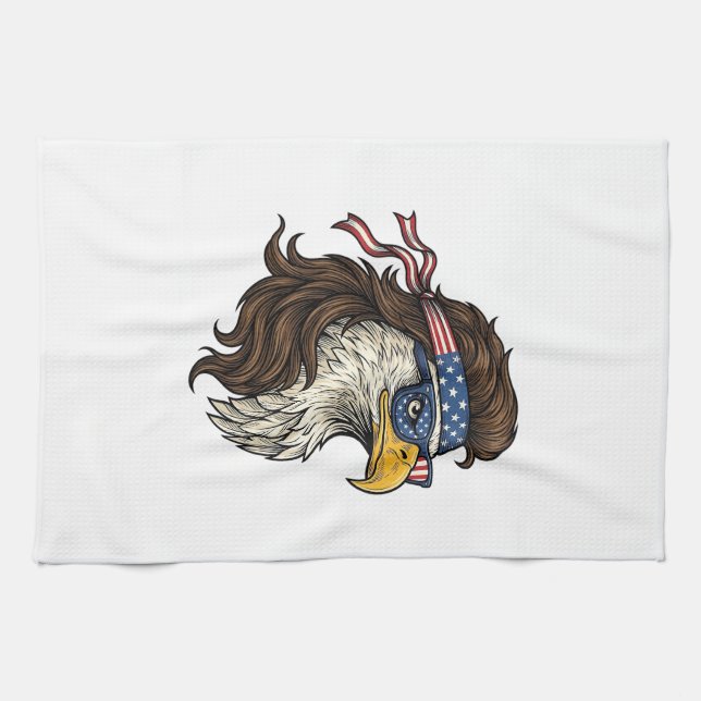 Linge De Cuisine Aigle Patriotique Mulle Coupe Vintage Gravure Vect (Horizontal)
