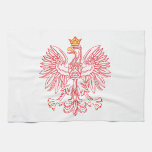 Linge De Cuisine Aigle Polonais En Rouge
