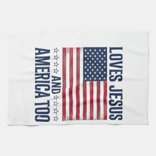 Linge De Cuisine Aime Jésus et l'Amérique aussi T-shirt chrétien pa