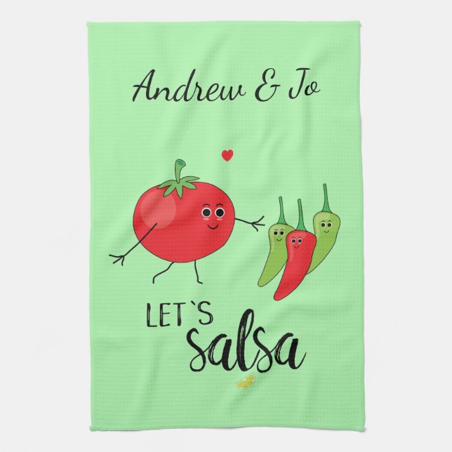 Linge De Cuisine Aimer Salsa Danser Humour Cute Food Slogan (Vertical)