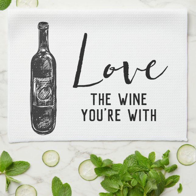 Linge De Cuisine Aimez le vin que vous êtes avec le vin (Plié)