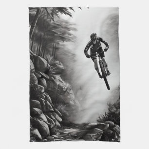 Linge De Cuisine Air - Vélo de montagne - Croquis numérique crayon