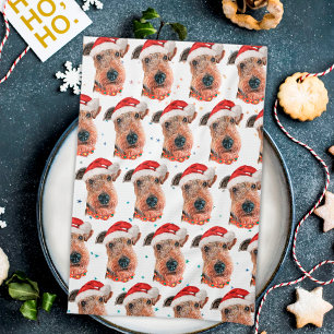 Linge De Cuisine Airedale Terrier Chien race Noël