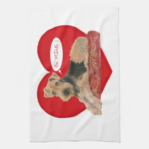 Linge De Cuisine Airedale Terrier Valentine