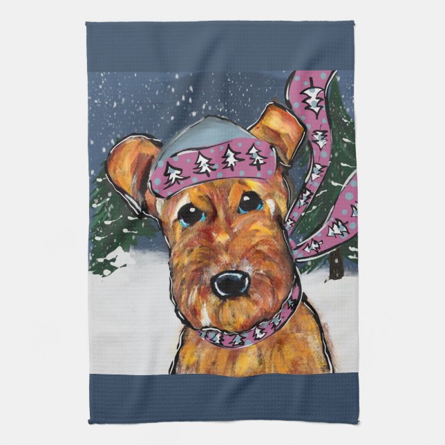 Linge De Cuisine Airedale Terriers (Vertical)