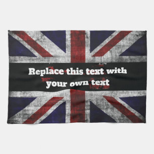 Linge De Cuisine Ajouter du texte sur le drapeau anglais Jeu d'orei