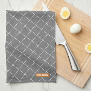 Linge De Cuisine Ajouter votre nom de famille diamant mignon minima