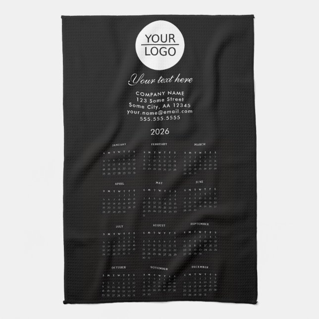 Linge De Cuisine Ajoutez votre logo 2026 Calendrier Promotion Entre (Vertical)