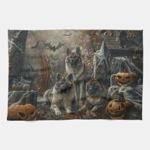 Linge De Cuisine Akita Halloween Chien de nuit plaisir