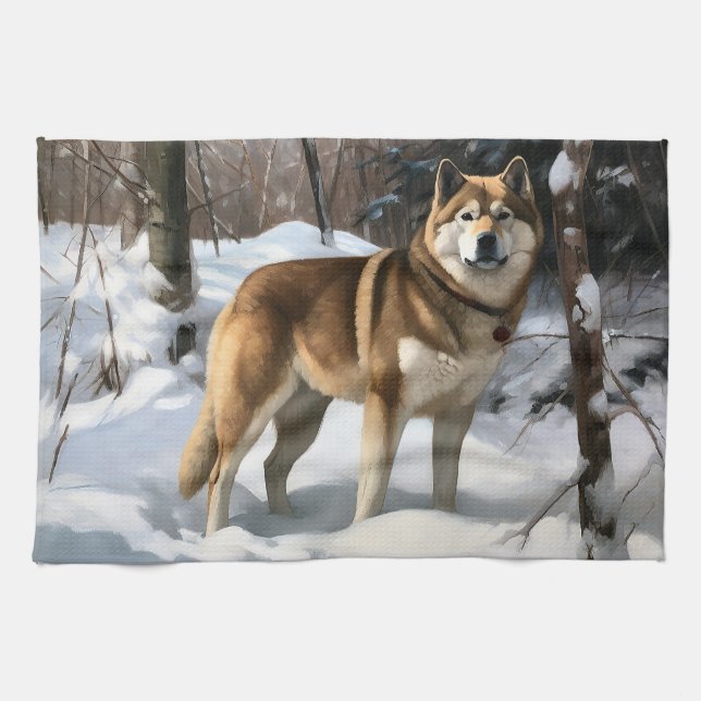 Linge De Cuisine Akita Laisser Neige Noël (Horizontal)