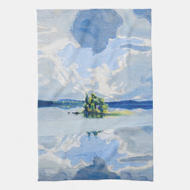 Linge De Cuisine Akseli Gallen-Kallela - Nuages au-dessus d'un lac (Vertical)