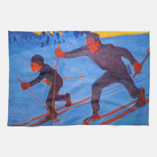 Linge De Cuisine Akseli Gallen-Kallela - Skiers