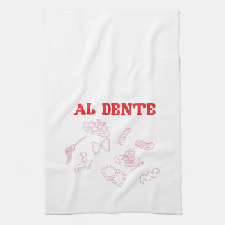 Linge De Cuisine Al Dente rose et rouge