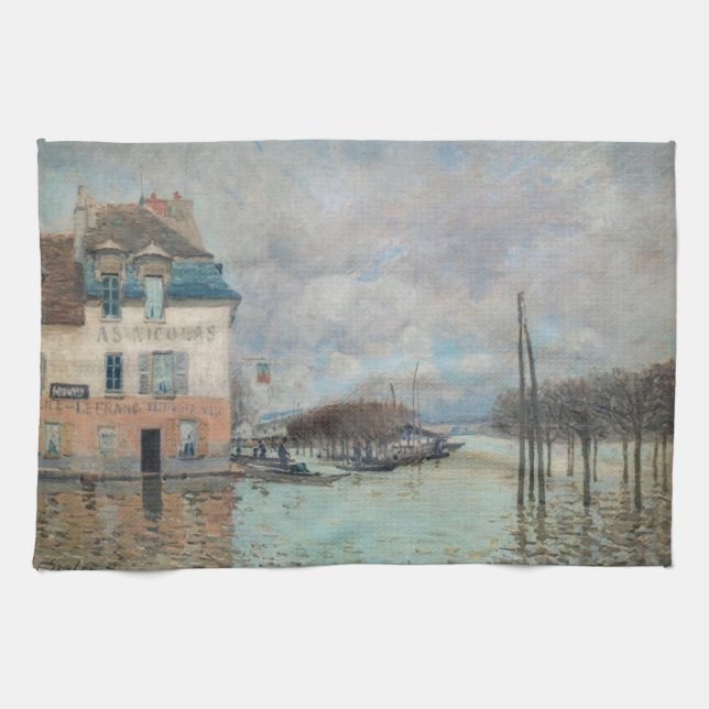 Linge De Cuisine Alfred Sisley - Inondation à Port-Marly 1876 (Horizontal)