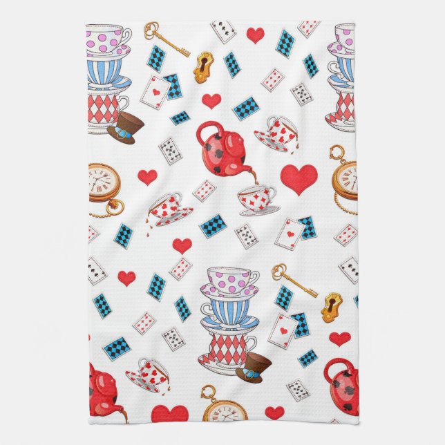 Linge De Cuisine Alice au pays des merveilles Thé Party Motif (Vertical)