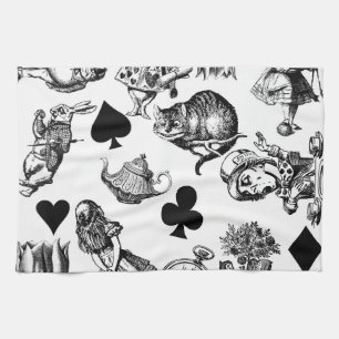 Linge De Cuisine Alice White Rabbit Wonderland Classic