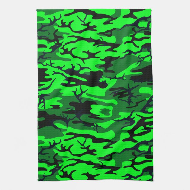 Linge De Cuisine Alien Green Camo (Vertical)