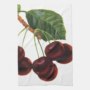 Linge De Cuisine Aliments vintages de fruits, Cerises mûres d'un ar