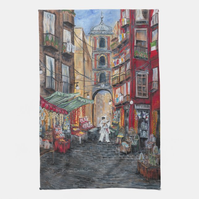 Linge De Cuisine Allée Italie de Noël (Vertical)