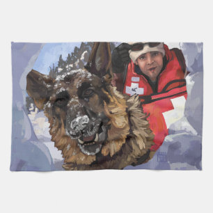 Linge De Cuisine Allemand Shepard Recherche et Secourt dans la neig