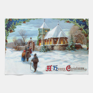 Linge De Cuisine Aller à l'église Sapin de Noël Evergreen
