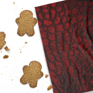 Linge De Cuisine Alligator Rouge Faux Cuir
