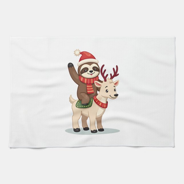 Linge De Cuisine Alpaca Sloth Christmas (2) (Horizontal)