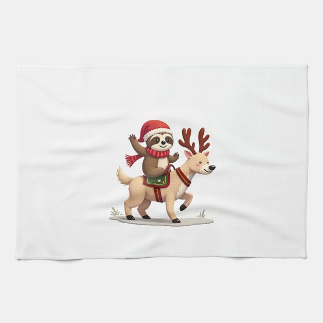 Linge De Cuisine Alpaca Sloth Christmas (3) (Horizontal)