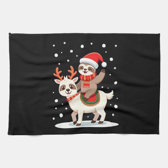 Linge De Cuisine Alpaca Sloth Christmas (4) (Horizontal)