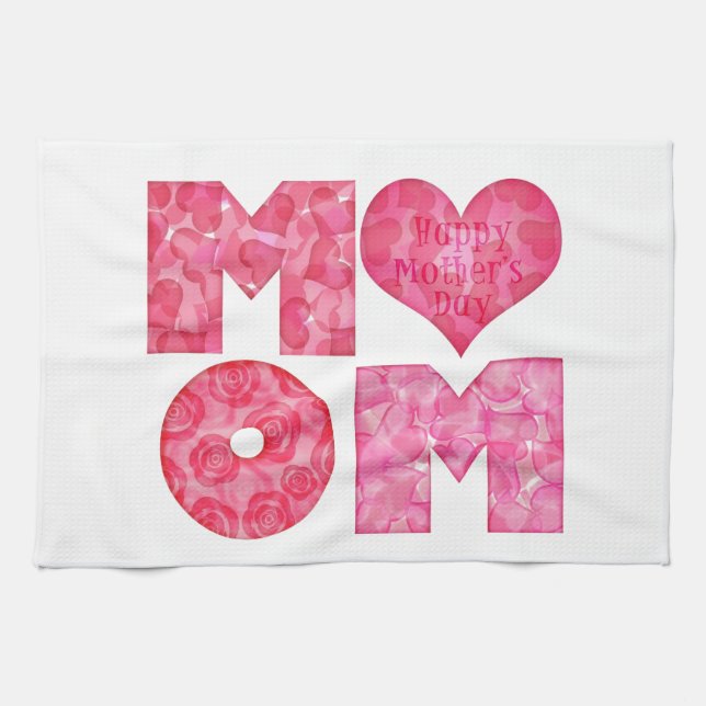 Linge De Cuisine Alphabet heureux de maman du jour de mère (Horizontal)