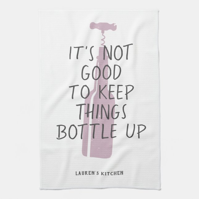Linge De Cuisine Amant Du Vin Drôle Nom Personnalisé Cadeau Élégant (Vertical)