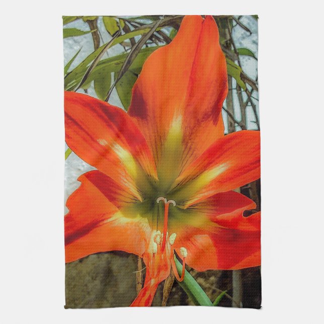 Linge De Cuisine Amaryllis Closeup Kitchen Towels (Vertical)