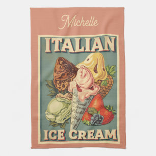 Linge De Cuisine Amateur de glace italienne personnalisée