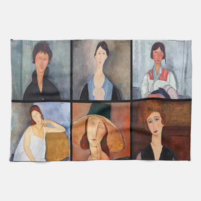 Linge De Cuisine Amedeo Modigliani - Collage de chefs-d'oeuvre (Horizontal)