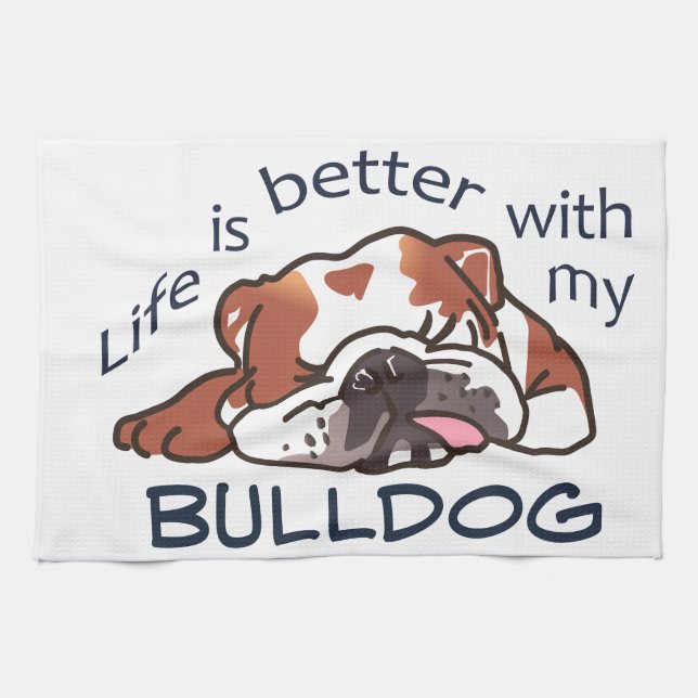 Linge De Cuisine Améliorez avec le bouledogue (Horizontal)