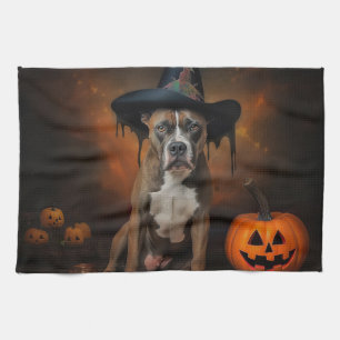 Linge De Cuisine American Staffordshire Citrouille Halloween effray