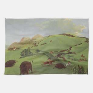 Linge De Cuisine Amérindiens d'époque, Poursuite du bison par Catli