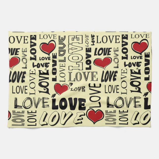 Linge De Cuisine Amour (Horizontal)