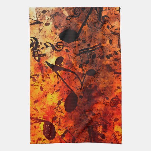 Linge De Cuisine Amour De La Musique - Notes Musicales (Vertical)