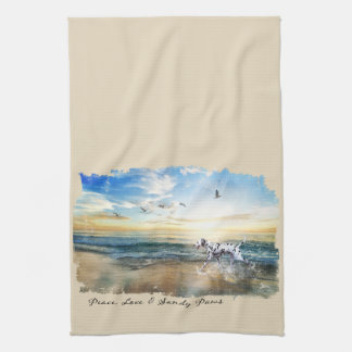 Linge De Cuisine Amour de paix et pattes de Sandy dalmatiennes