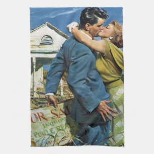 Linge De Cuisine Amour et romance vintage Jeunes mariés achètent le