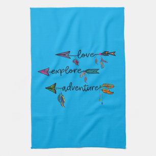 Linge De Cuisine Amour Explore Aventure Arrow Tribal Boho Design