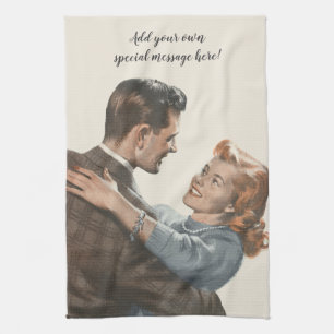 Linge De Cuisine Amour Romantique Vintage Jeunes Mariés Danse-t-on?