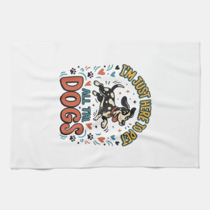 Linge De Cuisine Amoureux de Chien Drôle Vintage Animal de Compagni