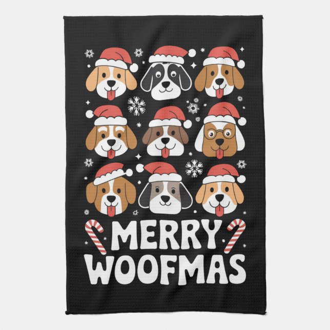 Linge De Cuisine Amoureux des chiens de Dog Mama Christmas Joyeux W (Vertical)
