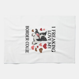 Linge De Cuisine Amoureux Fou de Border Collie Chien Hearts_1