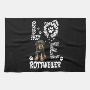 Linge De Cuisine Amoureux petit Rottweiler