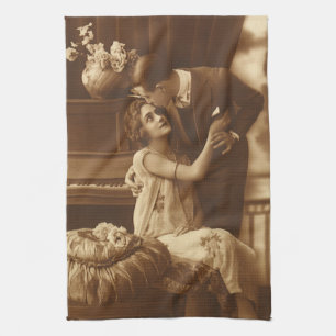 Linge De Cuisine Amoureux vintages, Amour Romantique Musique romant