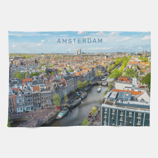 Linge De Cuisine Amsterdam de texte personnalisé (Horizontal)