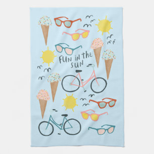 Linge De Cuisine Amusants dans les vélos solaires glace crème servi